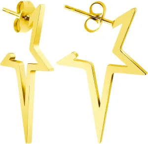 555Jewelry Nickel Free Edgy Open Shooting Star Stud Hoop Earrings for Ladies & Women