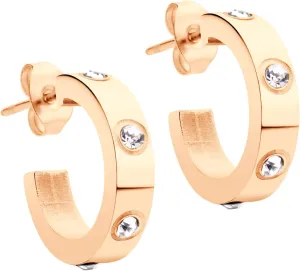 555Jewelry Stainless Steel CZ Huggie Open Hoop Earrings for Women & Ladies
