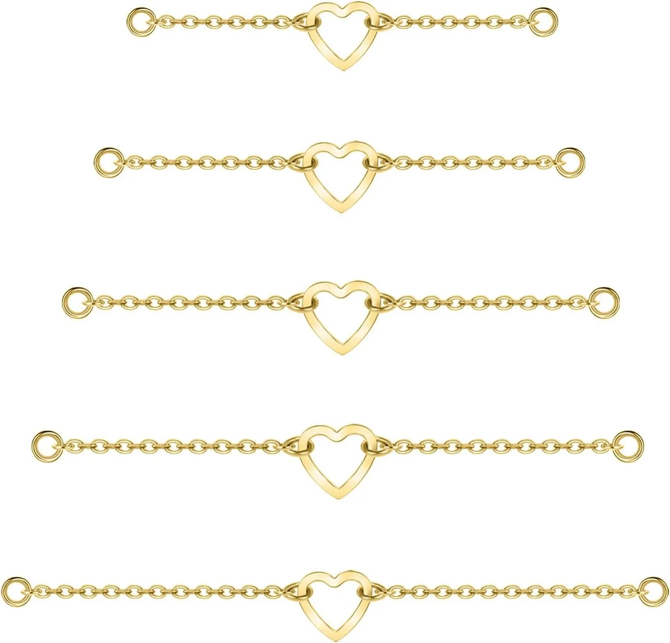 5Pcs Surgical Steel Across Top Nose Rings Chain for Women Nose Studs Nostril Chain for Women Men Chain Nose Piercing Jewelry Black, Gold, Silver