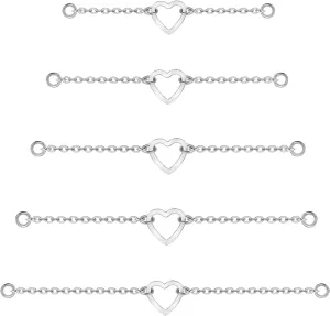 5Pcs Surgical Steel Across Top Nose Rings Chain for Women Nose Studs Nostril Chain for Women Men Chain Nose Piercing Jewelry Black, Gold, Silver