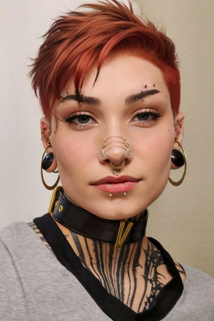 5Pcs Surgical Steel Across Top Nose Rings Chain for Women Nose Studs Nostril Chain for Women Men Chain Nose Piercing Jewelry Black, Gold, Silver