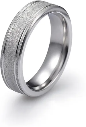 6mm Cobalt Wedding Band for Couples Stone Flat Finish Wedding Ring Two Thin Grooves Comfort Fit SZ 6-12