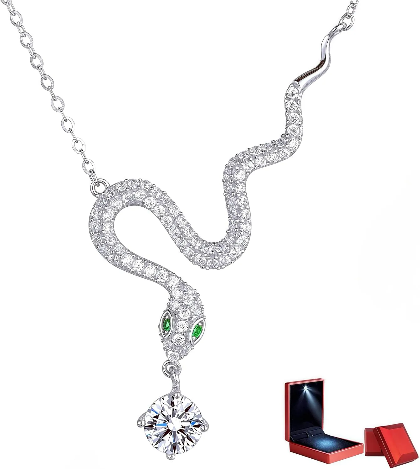 925 Silver 14K Gold Plated Necklace, 0.5 Carat Colorless Moissanite, Gift for Wife, Mother, Girlfriend