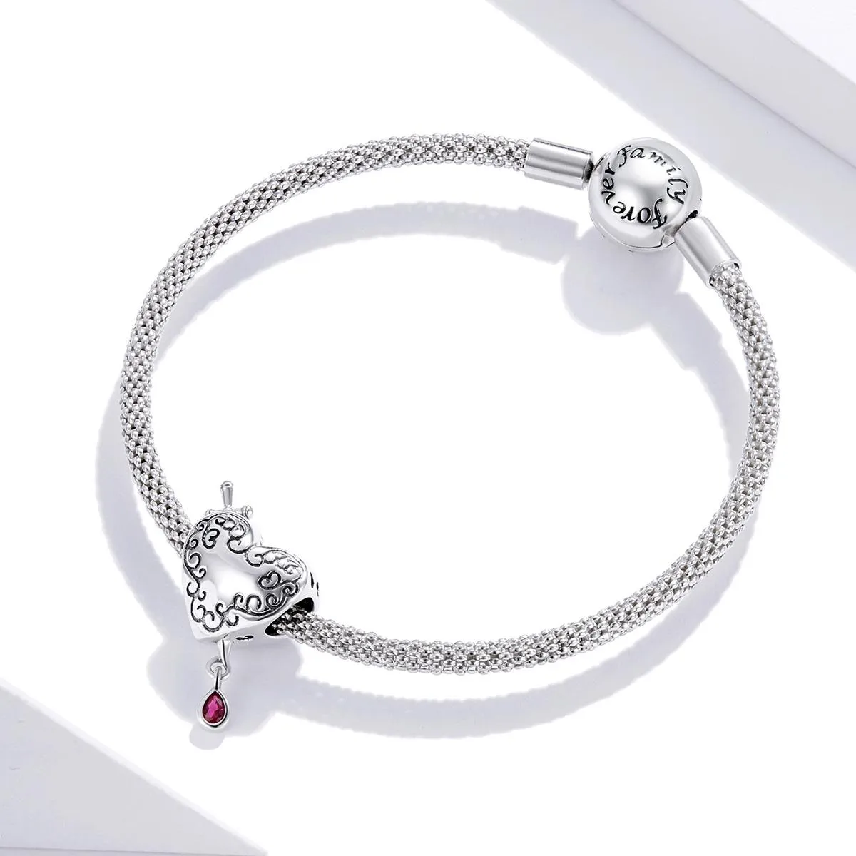 925 Sterling Silver Cupid Heart Beads For Diy Bracelets & Necklaces
