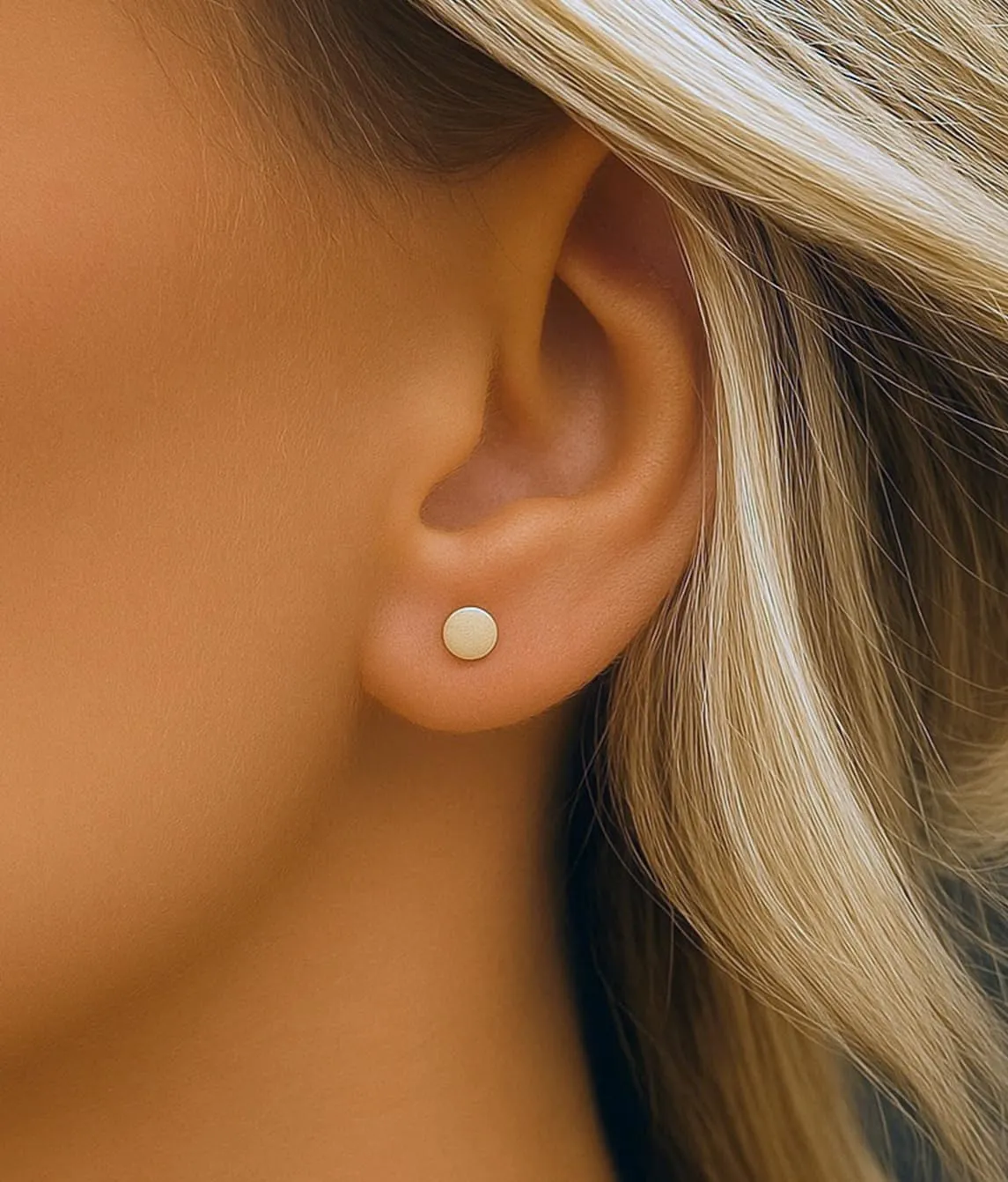 .925 Sterling Silver Disc Round Circle Very Very Tiny Stud Earrings, 2nd Ear Piercing, Cartilage Tragus Helix Second Piercing, Minimalist Jewelry