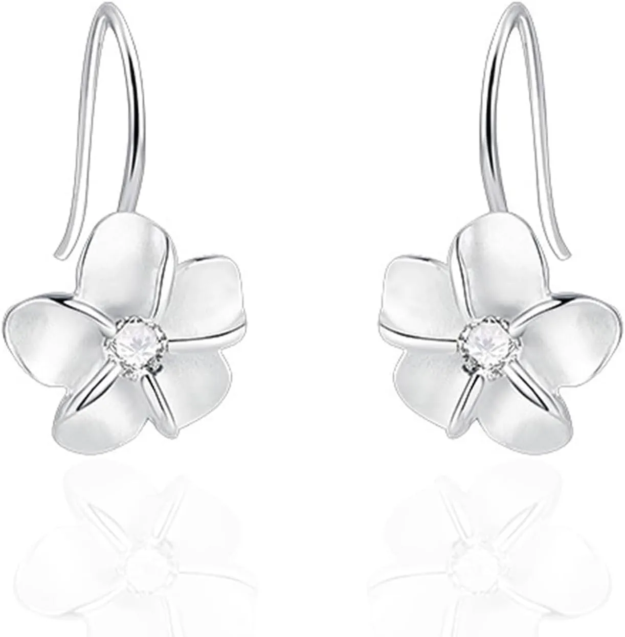 925 Sterling Silver Plumeria Flower Hoop Earrings for Women  18K Gold Plated Hypoallergenic Dangle Earrings, Lightweight Leverback Jewelry for Sensitive Skin, Valentines Day Gifts