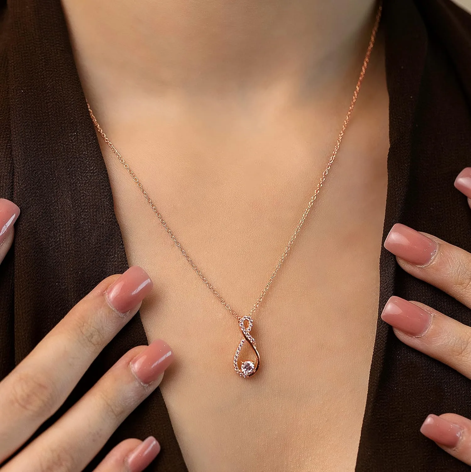 925 Sterling Silver Princess Swirl Necklaces for Women, Infinity, Love Knot, Cubic Zirconia AAAAA Pendant Necklace, Fine Jewelry Gifts for Women, 18'' Chain
