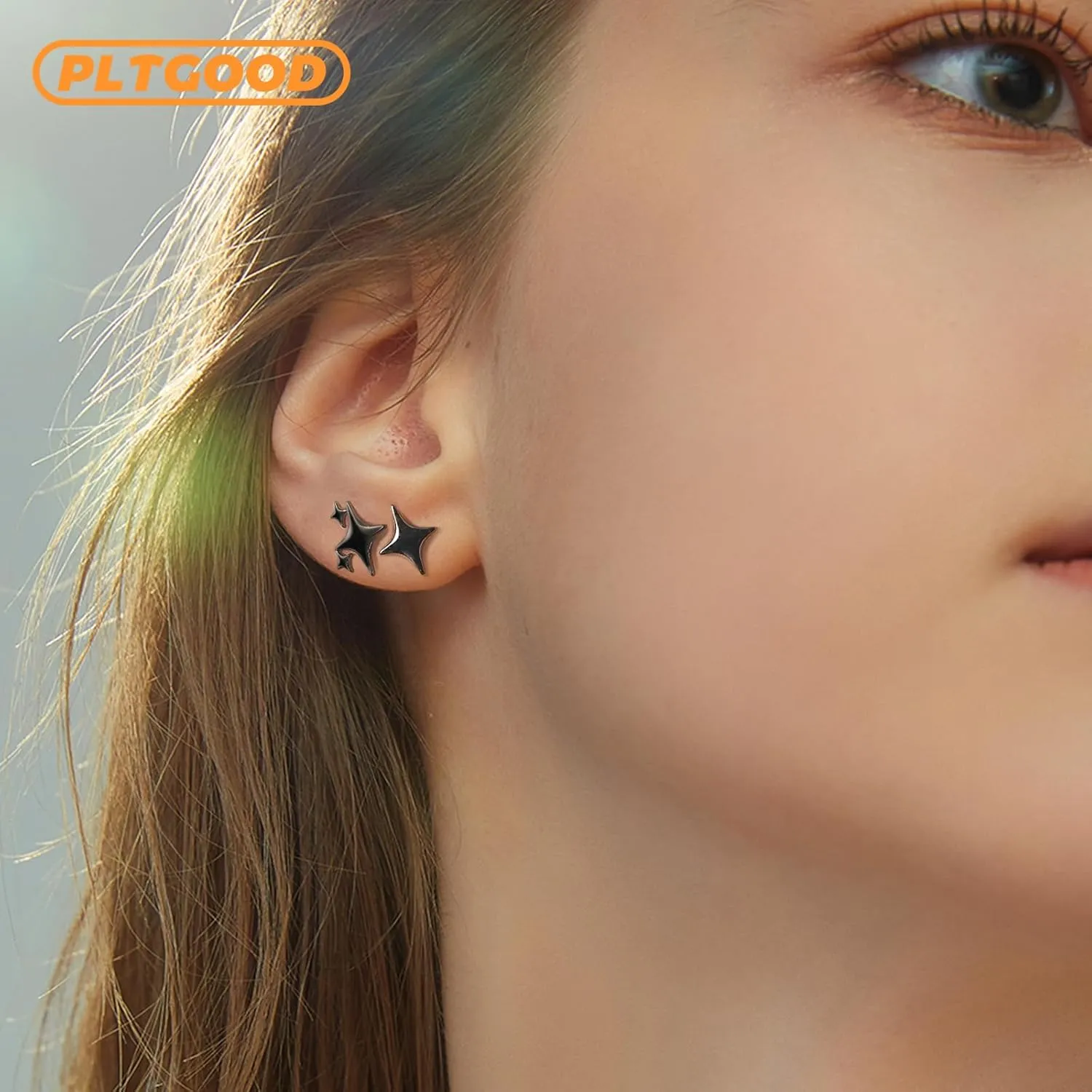 925 Sterling Silver Studs Earrings for Women 2 Pairs Star Stud Earrings Set Hypoallergenic Silver Stud Earrings Dainty Star Earrings for Women