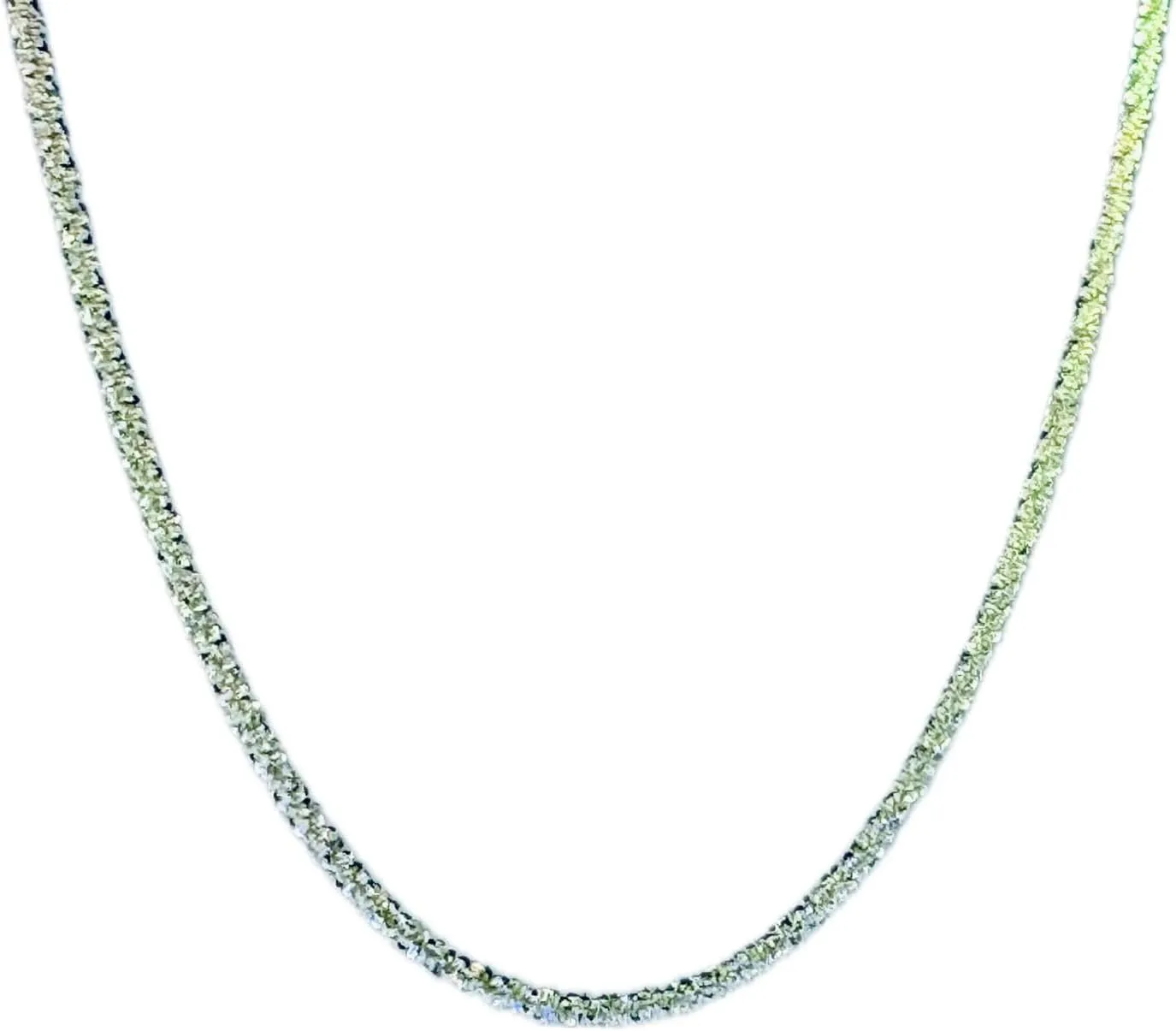 925 Sterling Snow Silver Super Glitter Twinkling Necklace Italian Magic Chain Necklace