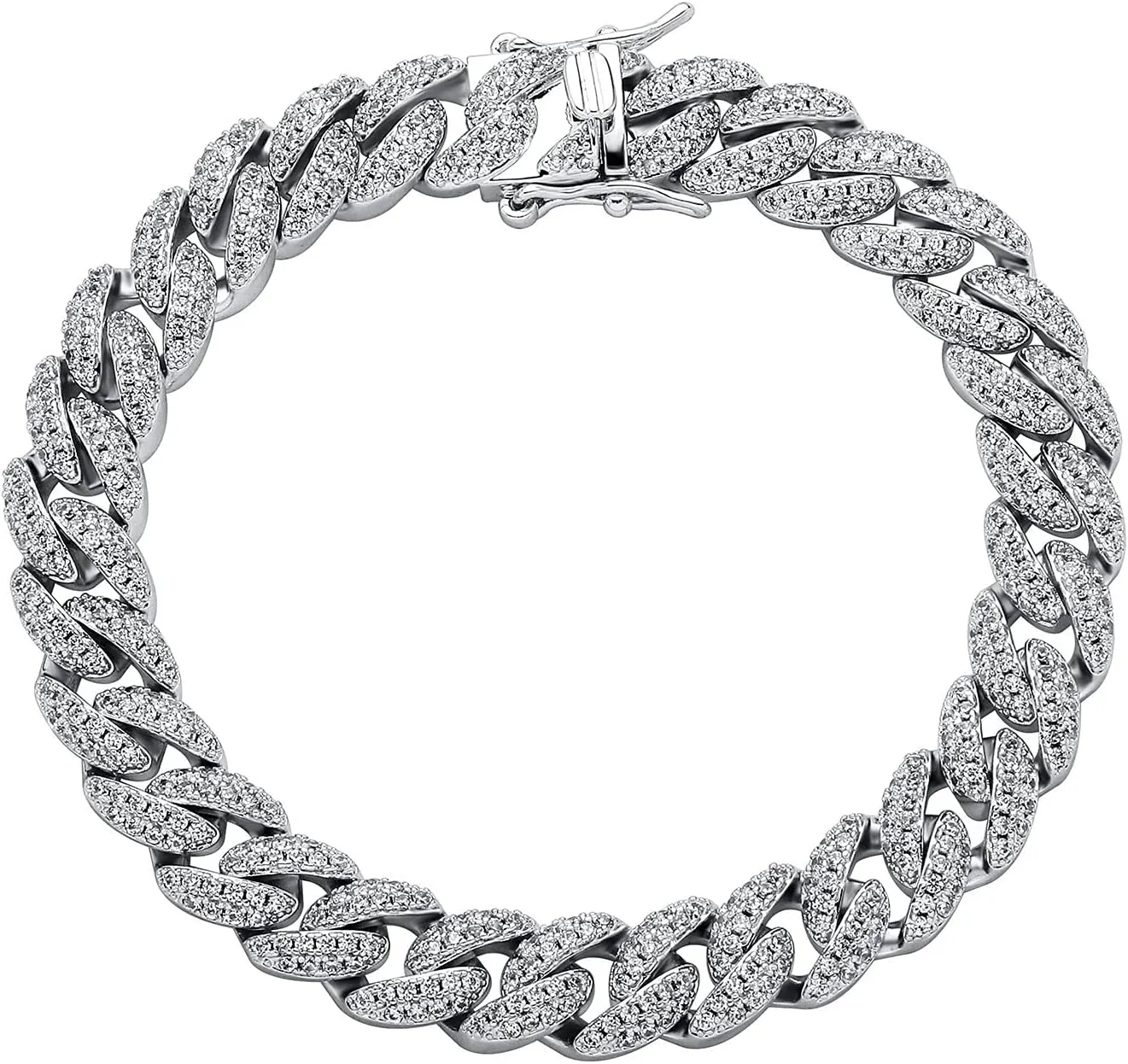 9mm Cuban Link Anklets Bracelet For Women 6 Times 14K Gold Plated Full Iced Out Cubic Zirconia Shiny Miami Cuban Foot Bracelets Hio-Hop Anklet Jewelry Gifts For Women Men