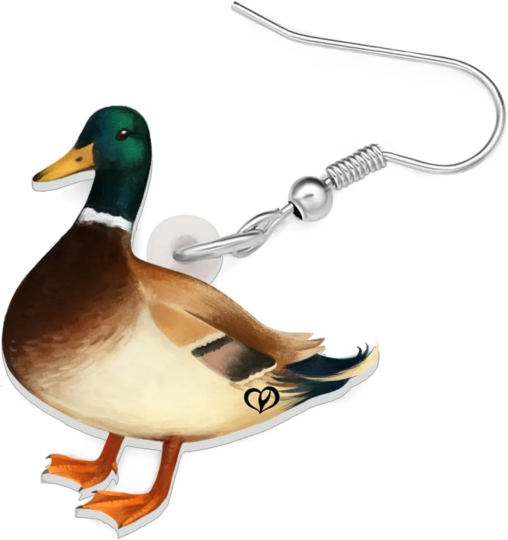 Acrylic Cute Duck Earrings Dangle Anime Fun Design Statement Jewelry Novelty Gifts for Women Charms Decor