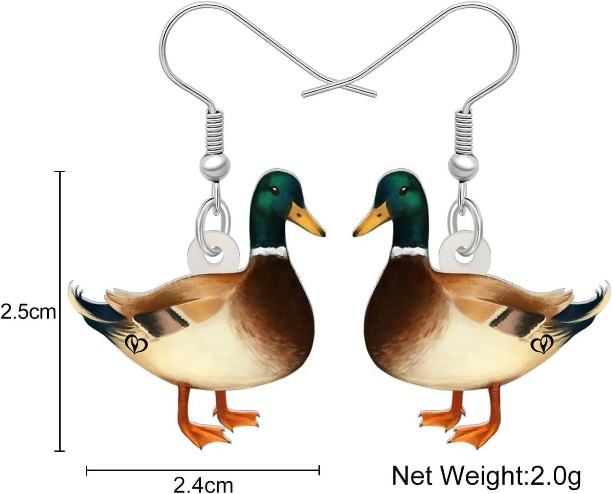 Acrylic Cute Duck Earrings Dangle Anime Fun Design Statement Jewelry Novelty Gifts for Women Charms Decor