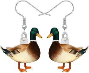 Acrylic Cute Duck Earrings Dangle Anime Fun Design Statement Jewelry Novelty Gifts for Women Charms Decor