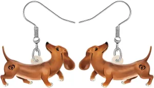 Acrylic Fun Dachshund Dog Earrings Dangling Jewelry Cute Puppy Gifts for Dog Lovers Women Charms Decor