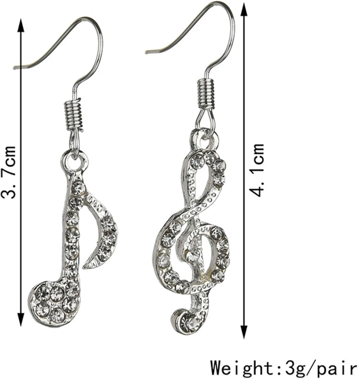 Acrylic Musical Note Stud Earrings Fun Cartoon Asymmetrical Music Note Earrings Punk Note Musical Drop Dangle Earrings for Women