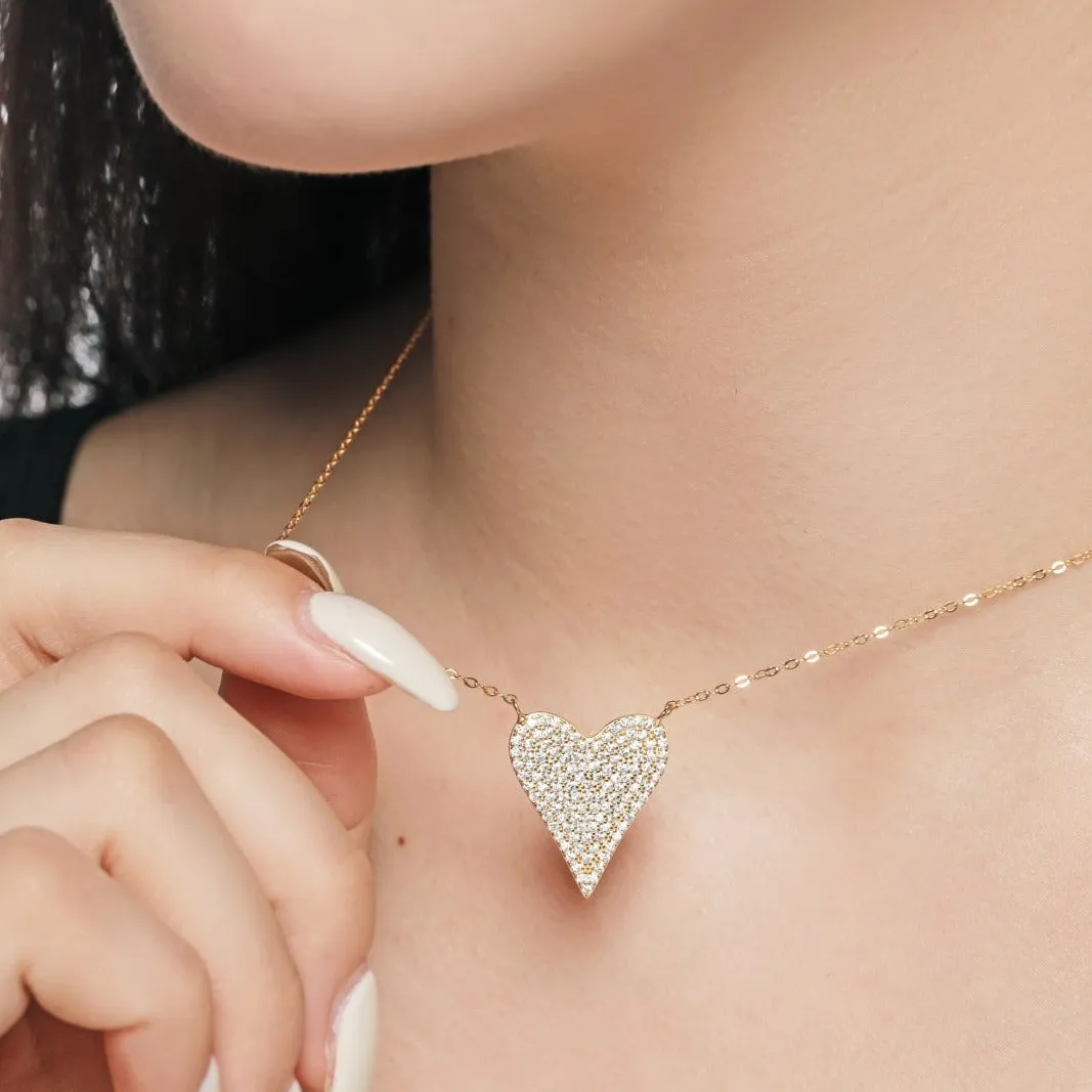 Amara Pave Jumbo Heart Necklace