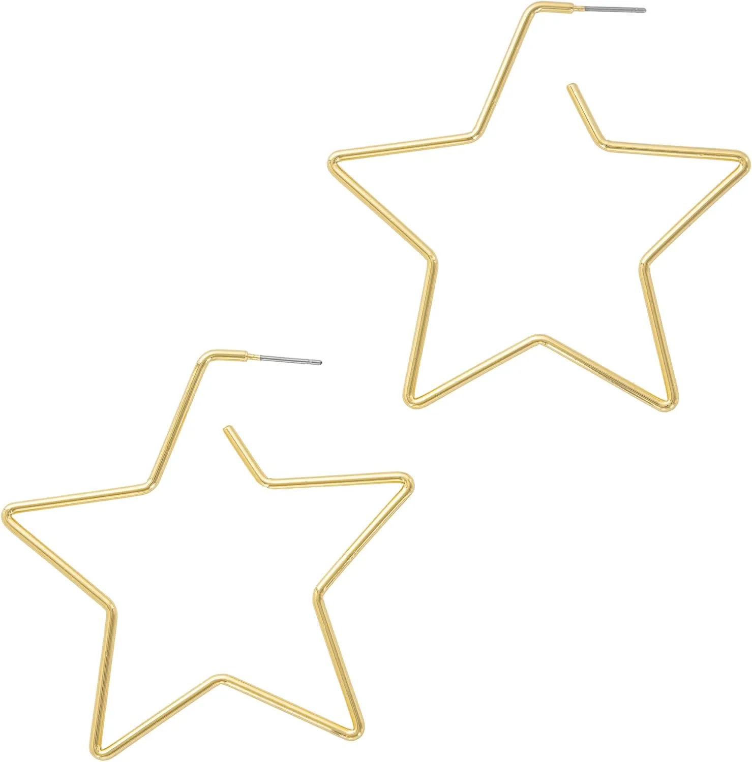 And Lovely 14K Gold Dipped Star Earrings - Hypoallergenic Lightweight Fun Statement Drop Dangle Earrings