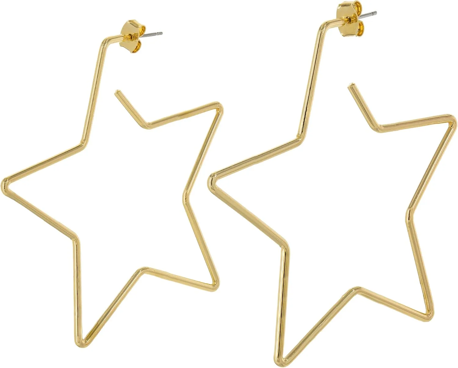And Lovely 14K Gold Dipped Star Earrings - Hypoallergenic Lightweight Fun Statement Drop Dangle Earrings