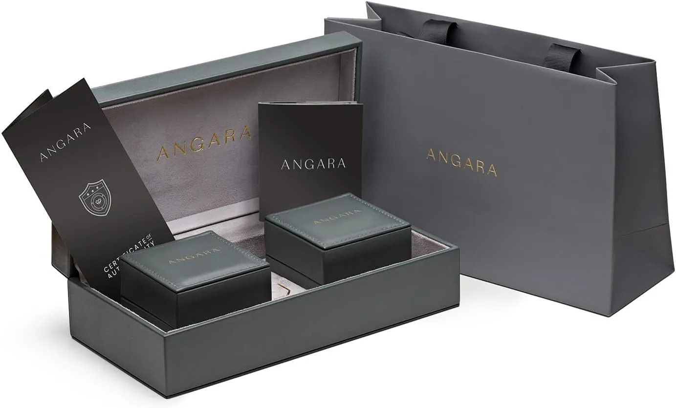 ANGARA Solitaire Round Lab Grown Fancy Intense Blue Diamond Halo Stud Earrings in 14K Solid Gold/Platinum | Birthday, Engagement, Anniversary, Wedding Jewelry Gift for Women