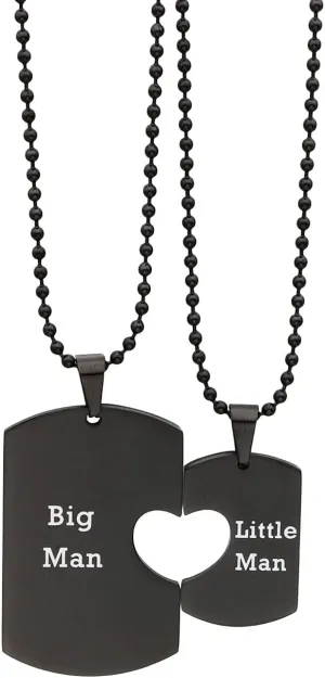 Ankiyabe Mom and Son Gift Big Man Little Man Matching Necklaces Set Dad Mom to Son Gift Necklace