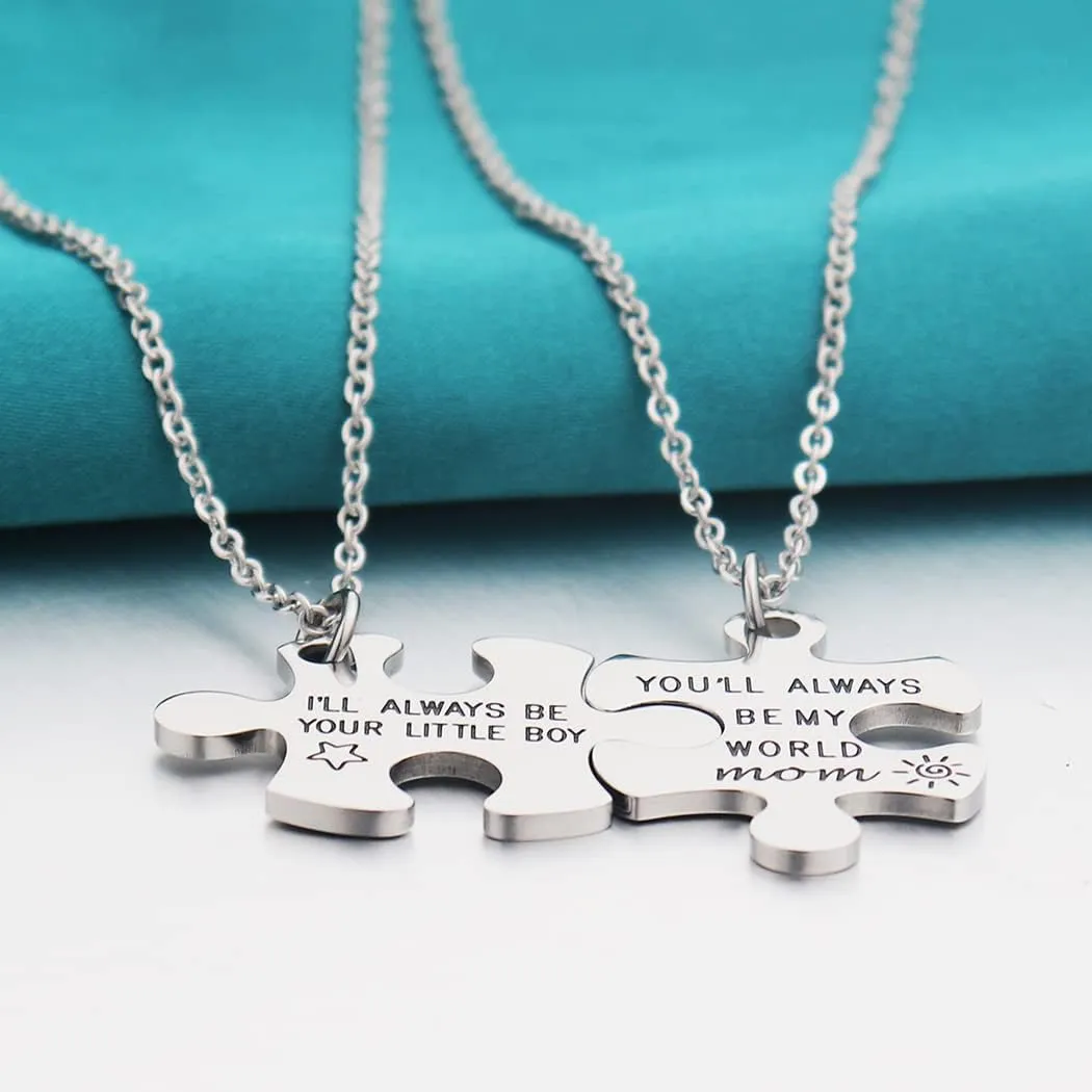 Ankiyabe Mom and Son Gift Big Man Little Man Matching Necklaces Set Dad Mom to Son Gift Necklace
