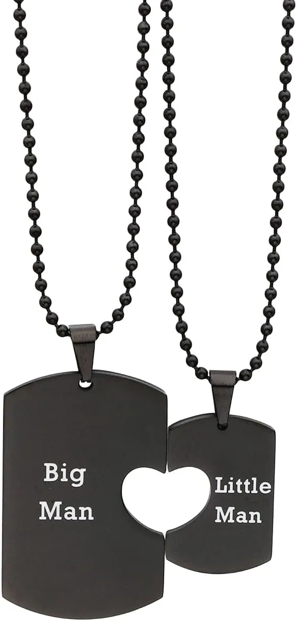 Ankiyabe Mom and Son Gift Big Man Little Man Matching Necklaces Set Dad Mom to Son Gift Necklace