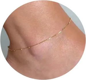 Ankle Bracelets for Women 18K Gold Plated Dainty Layering Anklets for Women Layered Twisted Rope Coin Chain Anklet Bracelets Waterproof Beach Summer Foot Jewelry