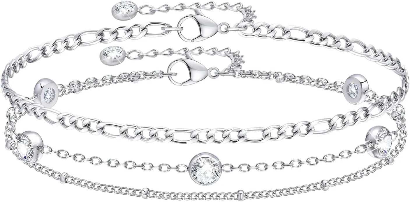 Ankle Bracelets for Women, Multi-layer Anklet Set - Waterproof and Perfect for Summer Beach Wear. A Simple Gold Chain Anklet Set, an Ideal Gift for Any Occasion