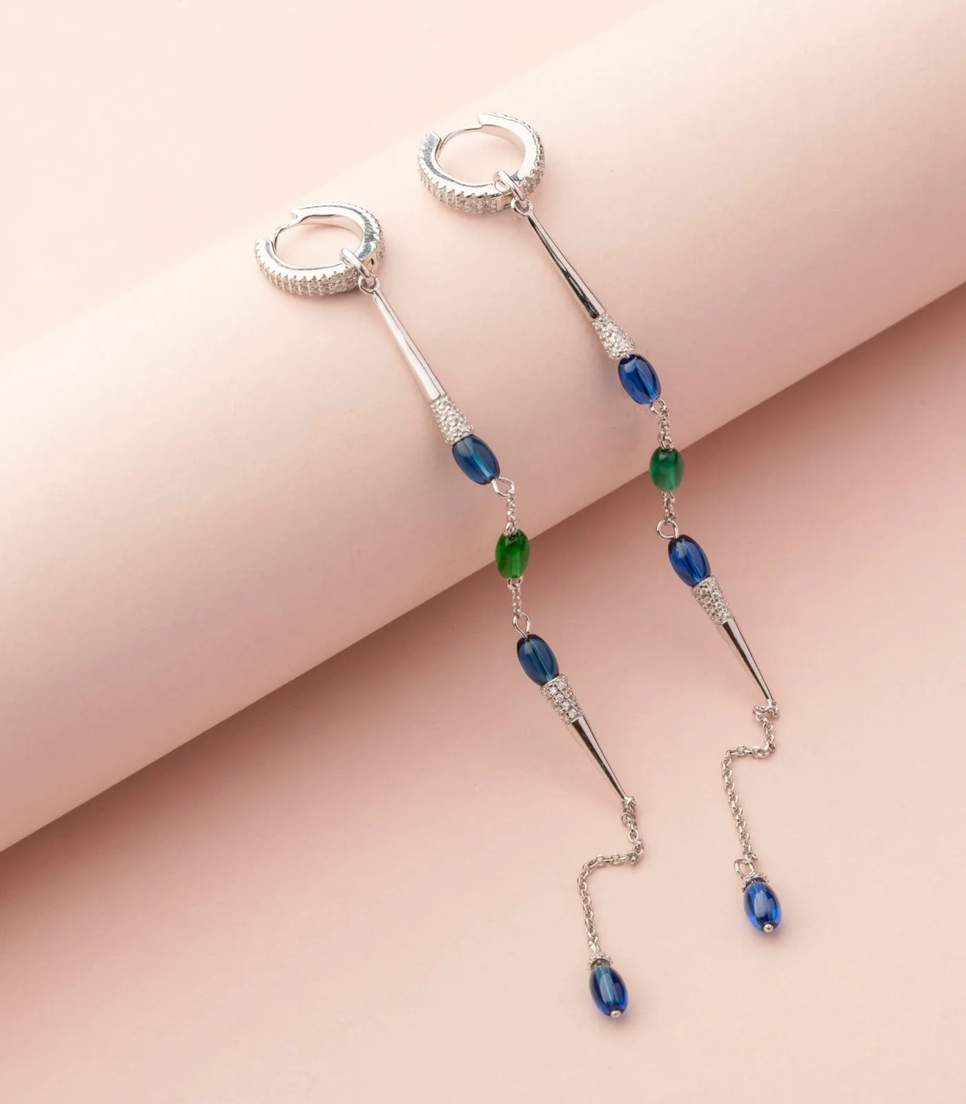 Aqua magic earrings (Silver)