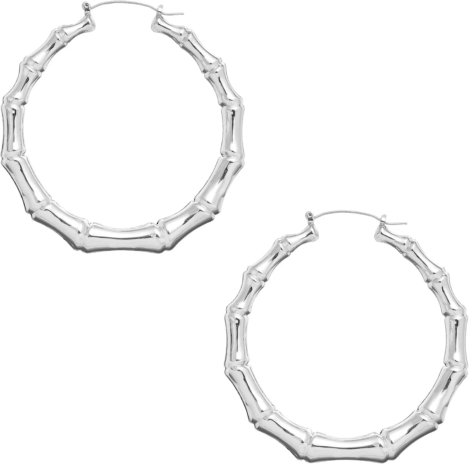 ARRIA Stud & Hoop Earrings for Women  Classic & Trendy Gold & Silver Styles, Multiple Sizes with Secure Closures, Lightweight & Comfortable for Daily Wear (Chic Bamboo Hoops)
