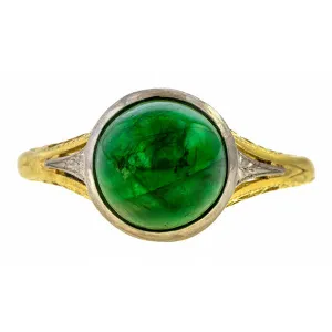 Art Deco Emerald Cabochon Ring