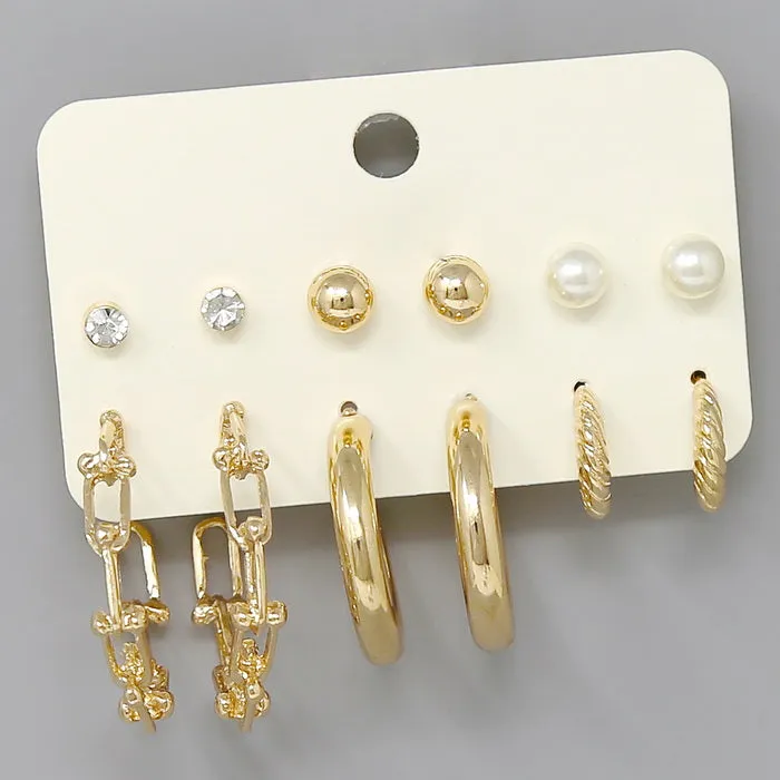 Assorted Stud & Hoop Earring Set