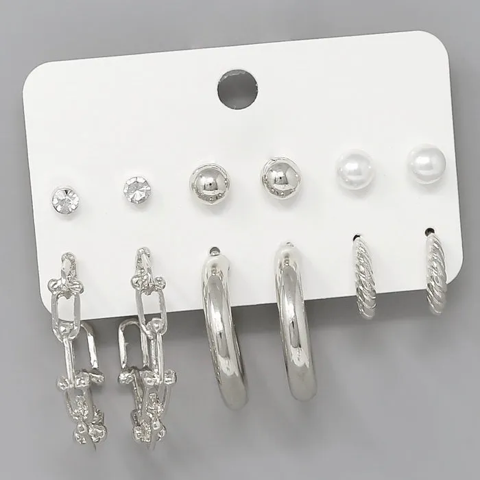 Assorted Stud & Hoop Earring Set