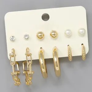 Assorted Stud & Hoop Earring Set