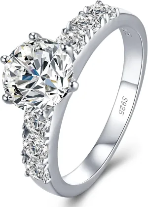 Atylyk 2 Carat Moissanite Engagement Ring Wedding Promise Gold-plating Sterling Silver Rings for Women
