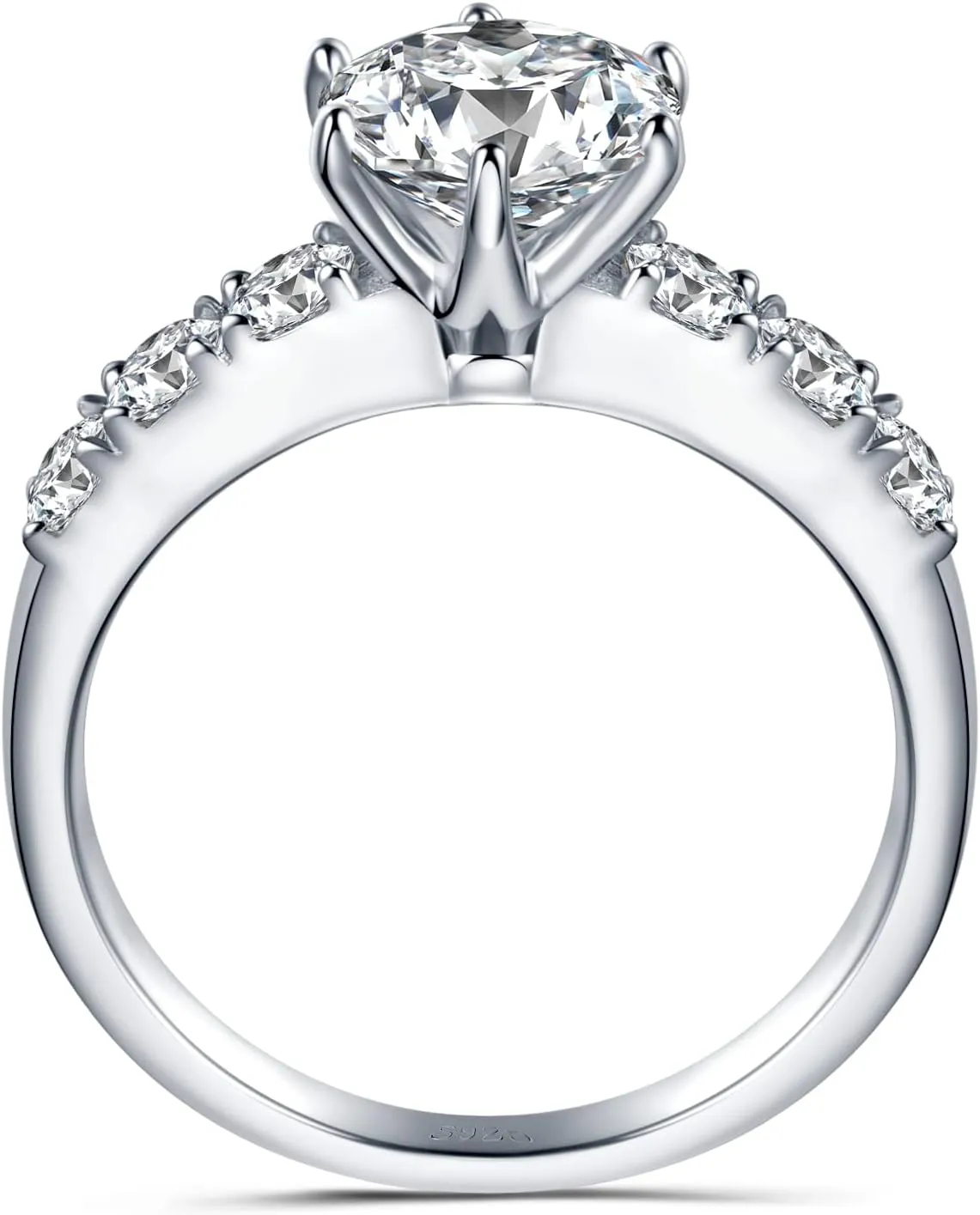 Atylyk 2 Carat Moissanite Engagement Ring Wedding Promise Gold-plating Sterling Silver Rings for Women