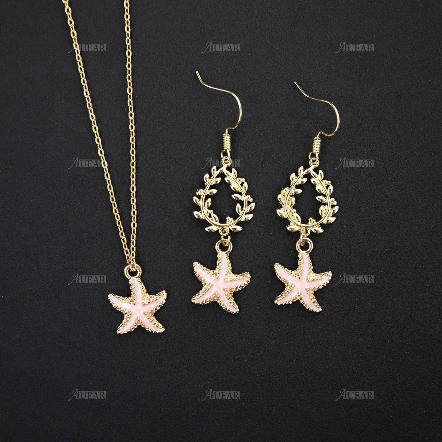 AUEAR, 60 Pack Ocean Starfish Conch Seashell Enamel Charms Pendants for DIY Jewelry Making (Ocean Style 1)
