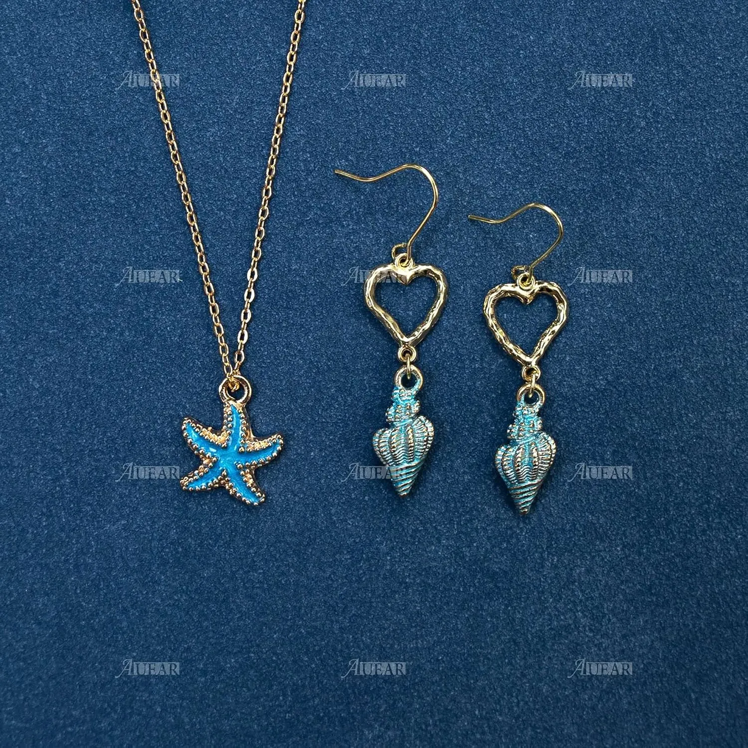 AUEAR, 60 Pack Ocean Starfish Conch Seashell Enamel Charms Pendants for DIY Jewelry Making (Ocean Style 1)