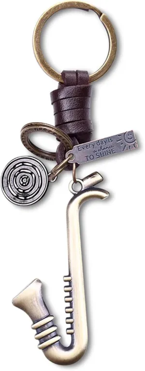 AuPra Music KeyRing Gifts Women & Men Leather KeyChain Home Car Door Keys Holder Girl &Boy Musical Present