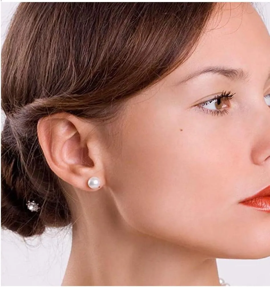 Authentic 925 Sterling Silver AAA Grade Natural White Freshwater Pearl Stud Earrings or Drop Earrings Tarnish Resistant Hypoallergenic Nickel Free Women Jewelry