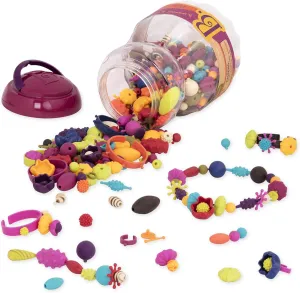 B. toys  Pop Arty! 500 Pcs- Jewlery Making Kit- Creative Pop Snap Bead Set for Kids DIY Craft Jewelry Making Kit Necklaces, Rings, Bracelets  4 Years  