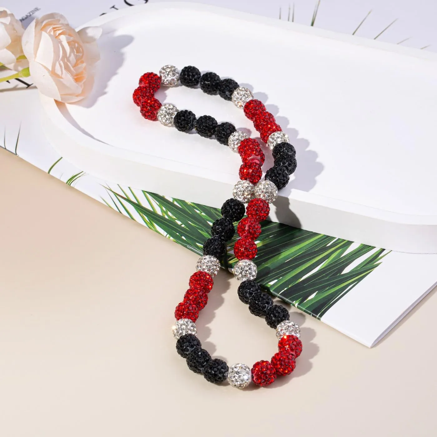 Baseball Necklace Beaded for Men, Bling Ice 16in/18in/20in Shiny Baseball Chain Stuff, Rhinestone Inspired Discoball Baseball Accessories Drip Necklaces Gifts for Player Team Lovers Father