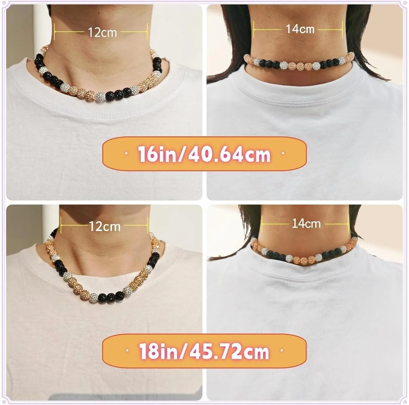 Baseball Necklace Beaded for Men, Bling Ice 16in/18in/20in Shiny Baseball Chain Stuff, Rhinestone Inspired Discoball Baseball Accessories Drip Necklaces Gifts for Player Team Lovers Father