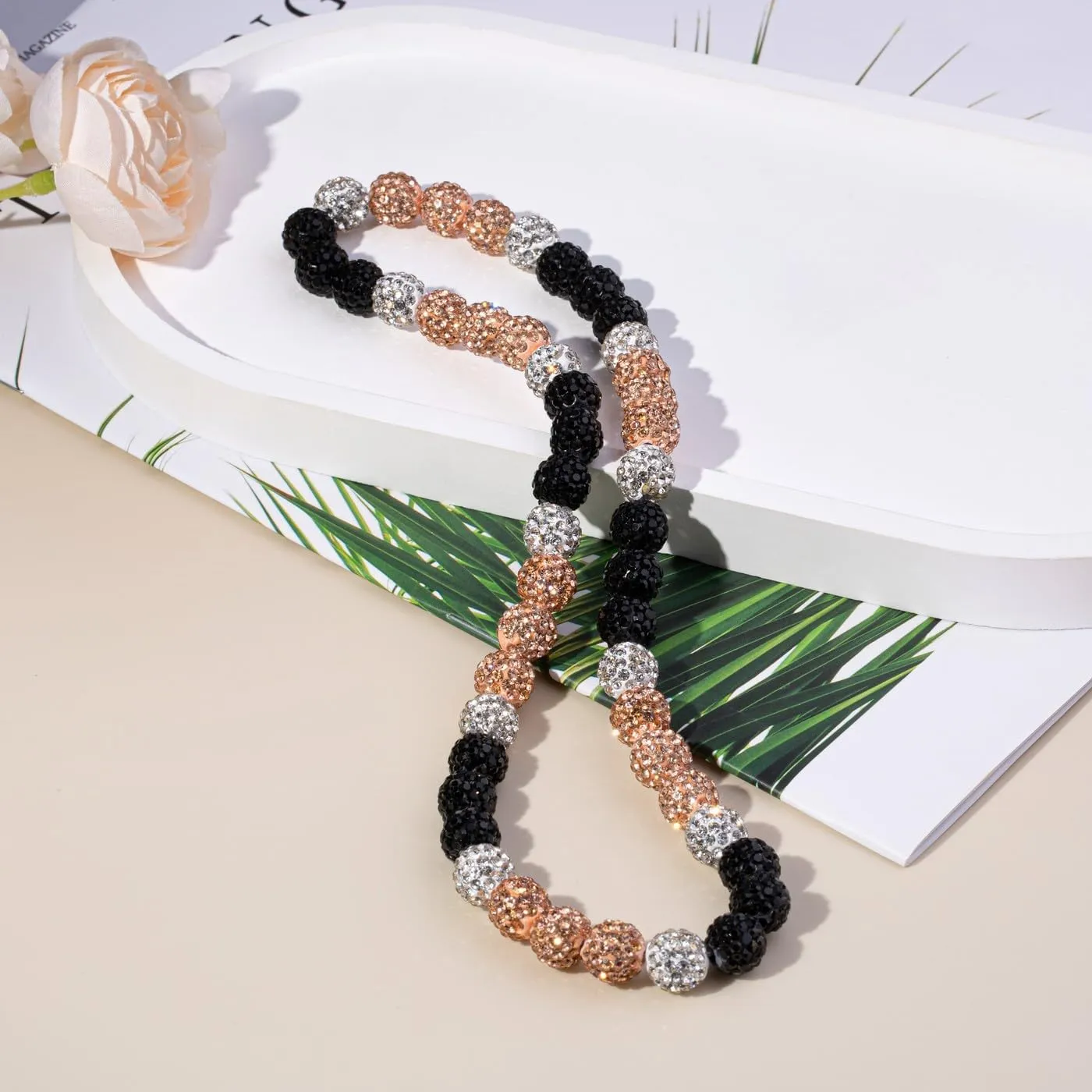 Baseball Necklace Beaded for Men, Bling Ice 16in/18in/20in Shiny Baseball Chain Stuff, Rhinestone Inspired Discoball Baseball Accessories Drip Necklaces Gifts for Player Team Lovers Father