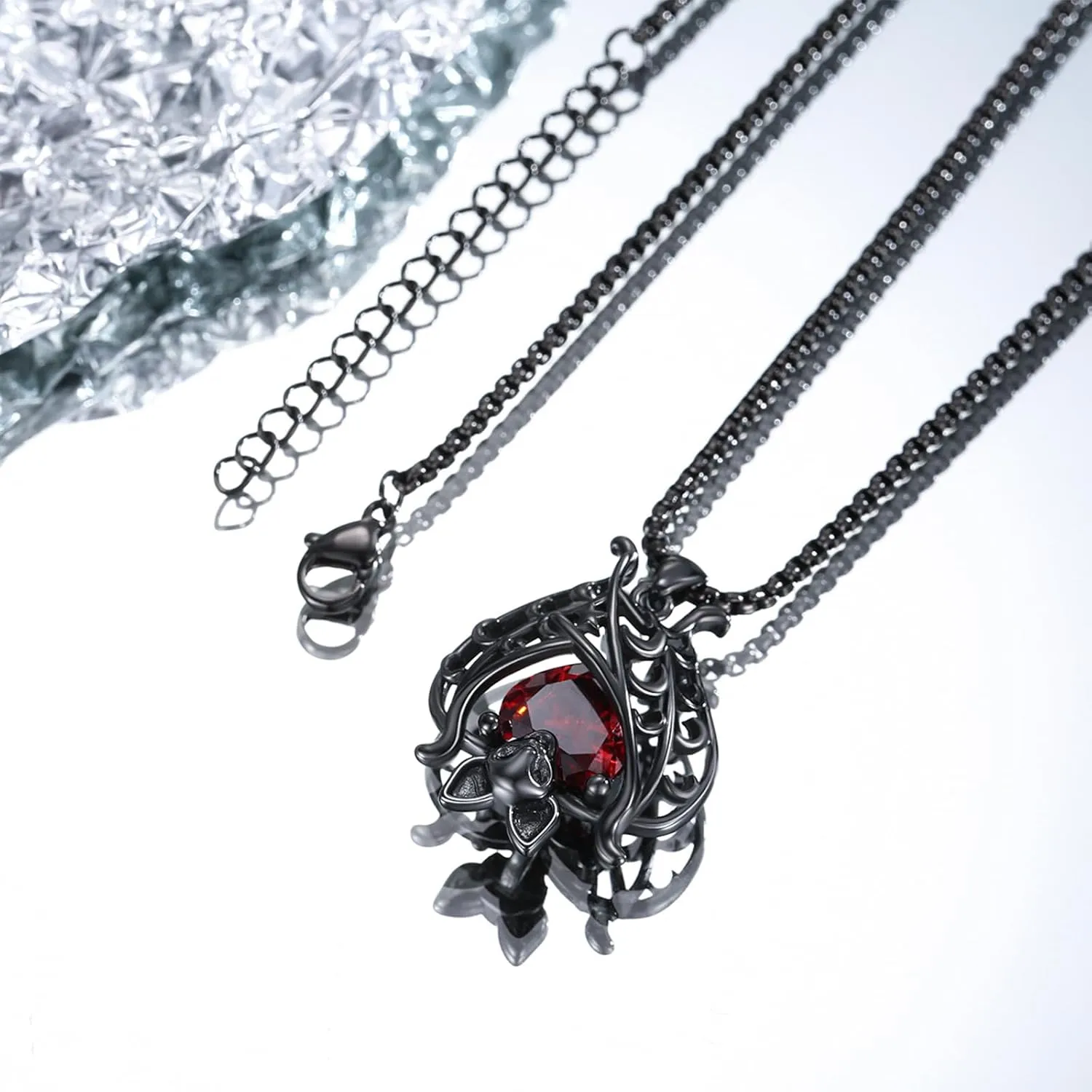 Bat Necklace 925 Sterling Silver Gothic Bat Necklaces for Women Halloween Birthday Jewelry for Women Men