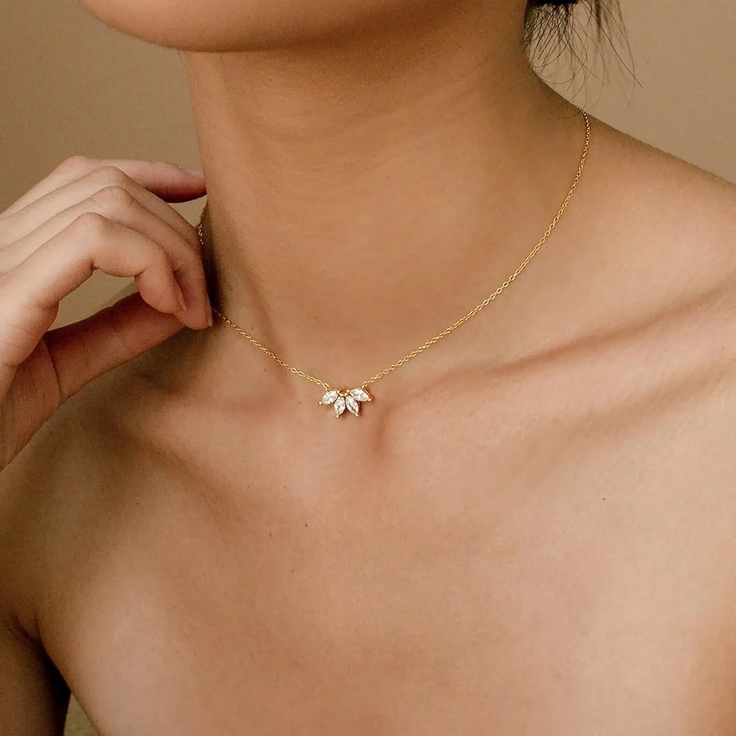 BAYLAY Gold Necklace for Women Jewelry - 18K Gold Plated Diamond Necklace Layered Gold CZ Diamond Pendant Necklaces for Women Gold Jewelry for Women Gifts