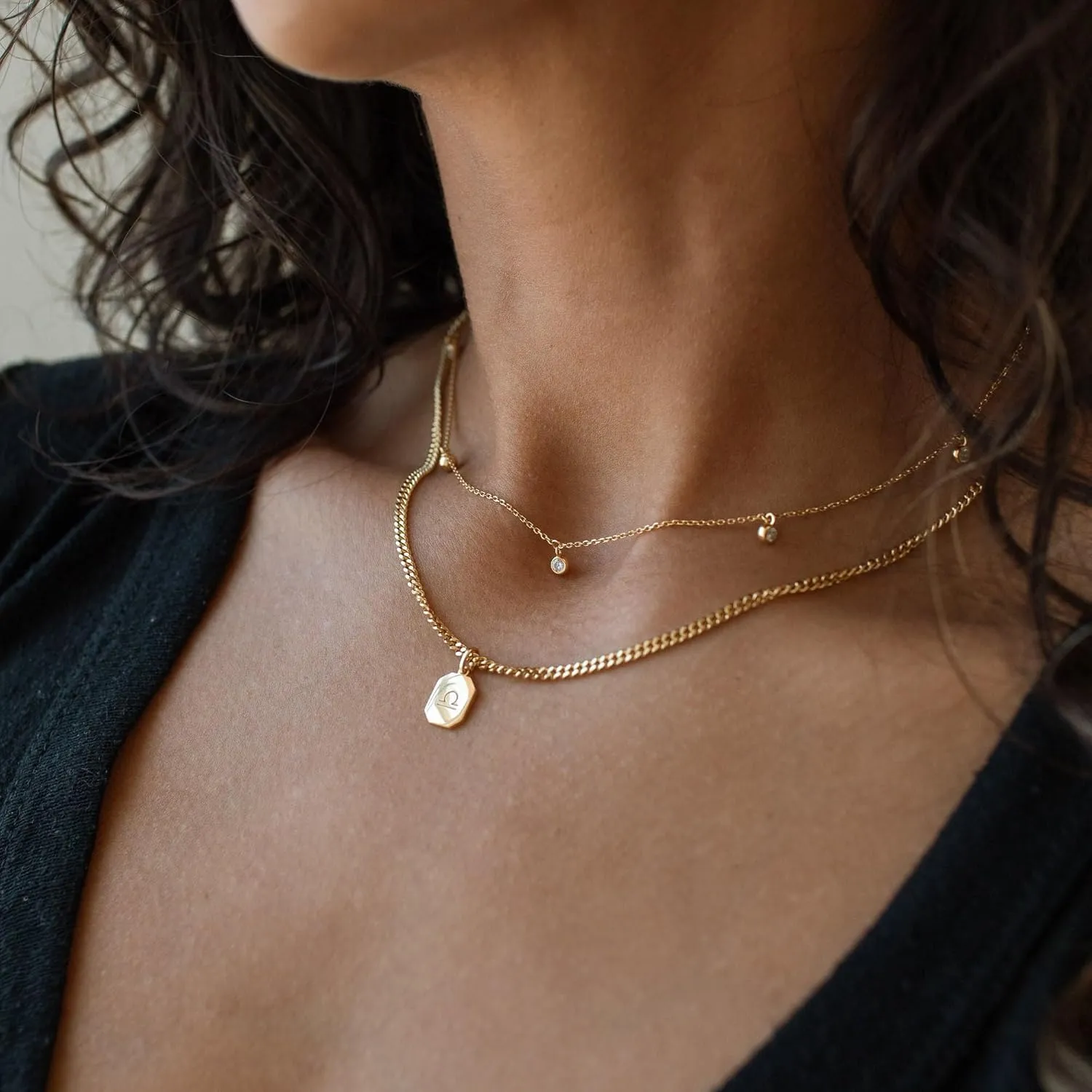 BAYLAY Gold Necklace for Women Jewelry - 18K Gold Plated Diamond Necklace Layered Gold CZ Diamond Pendant Necklaces for Women Gold Jewelry for Women Gifts