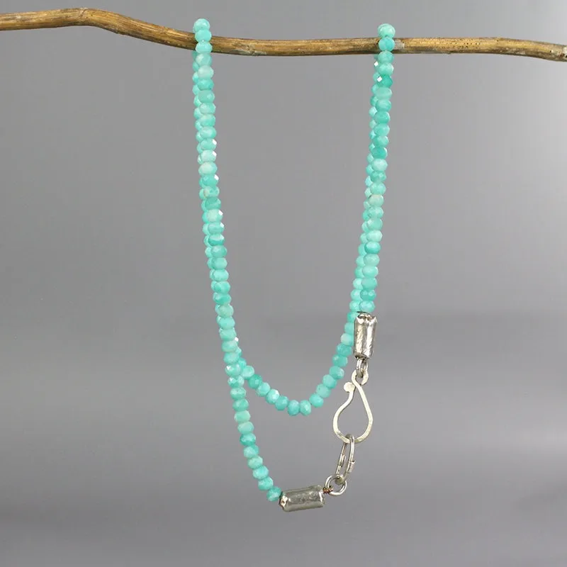 Beaded Amazonite Clasp Necklace