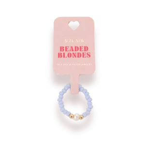 Beaded Blondes ‘Pastel Periwinkle Pearl Ring’