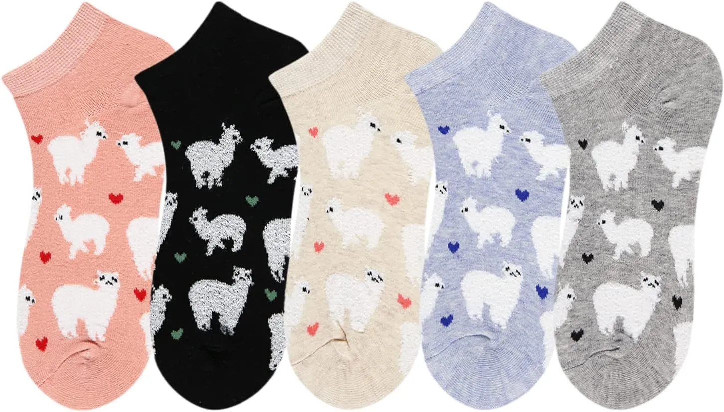 Benefeet Sox Cute Ankle Socks for Women Girls Novelty Patterned Low Cut Cotton Casual Socks Fun Colorful Summer Short Socks